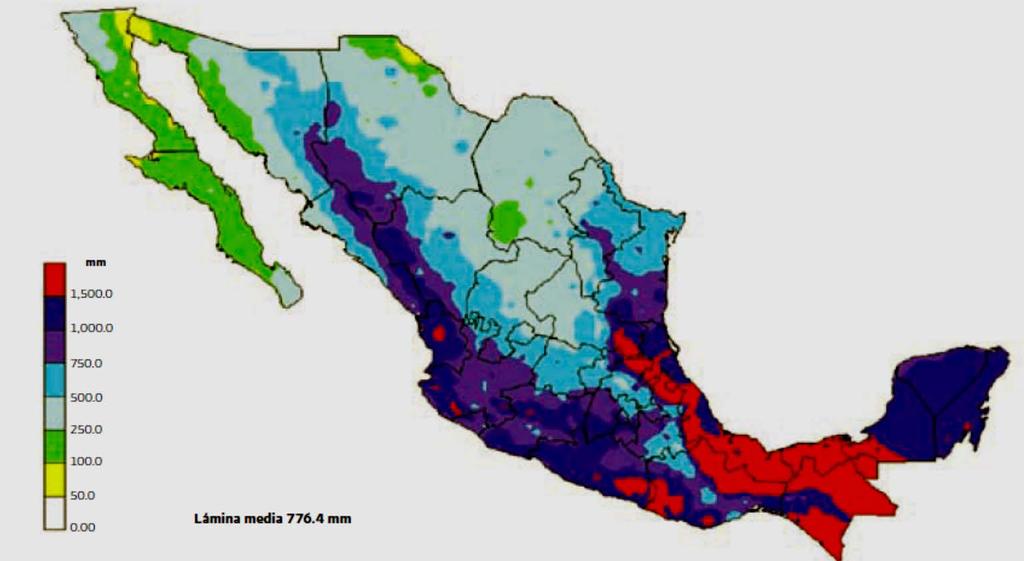 CAMBIO CLIMATICO EN MEXICO Distribución de la precipitación
