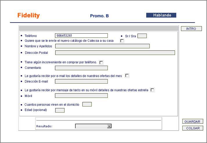Formularios web Fidelity se suministra con una potente herramienta que permite crear formularios interactivos en formato Web (HTML) diseñados para guiar o ayudar el agente a la hora de atender la