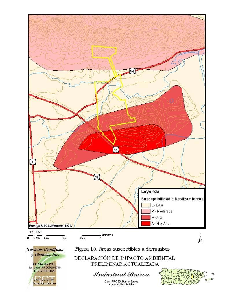 Figura 10: Áreas susceptibles a derrumbes