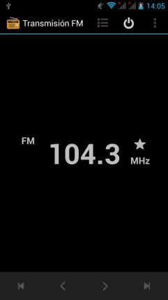 Controles de Radio Agregar estaciones de radio favoritos Búsqueda Radio FM como fondo Haga clic en el botón Inicio o Retorno para mover el programa de radio FM en segundo plano.