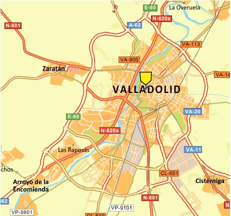 MAPA VALLADOLID ARROYO DE LA ENCOMIENDA Salida 130-B (Valladolid - Centro) Coord. GPS en grados decimales: Latitud: 41.