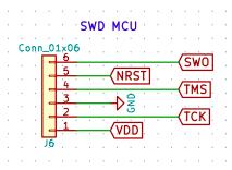 Diseño e implementación de un sintetizador de audio modular basado en síntesis substractiva Conector utilizado para la programación y depuración del dispositivo mediante un dispositivo STLink V2.