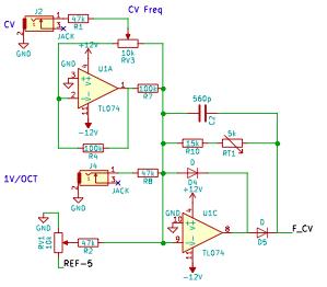 Diseño e implementación de un sintetizador de audio modular basado en síntesis substractiva Circuito de CV de la frecuencia de corte