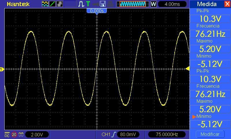 Diseño e implementación de un sintetizador de audio modular basado en síntesis substractiva Figura 67 - VCF en auto oscilación Módulos digitales: En este caso, el testeo se realiza de la misma forma
