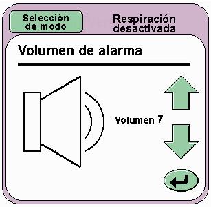 8.5.4 Volumen de la alarma Si presiona el botón Control del volumen (G), se mostrará el panel Volumen de alarma.