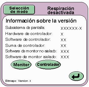 8.7 Panel de información sobre la versión El botón Versión (O) lleva al usuario al panel Información sobre la versión.