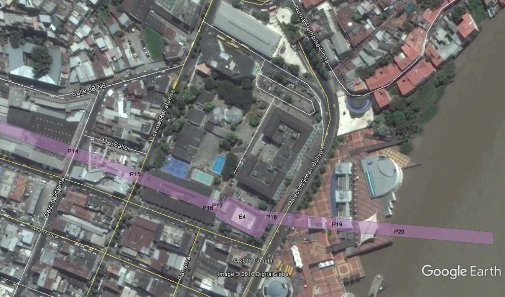 Columnas de Fuente; Google Earth Elaboración: Ecosambito C. Ltda.