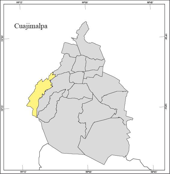 II. Características Geográficas e Históricas La Delegación Cuajimalpa se localiza al poniente de la Ciudad de México, cuenta con una extensión territorial de aproximadamente 70.