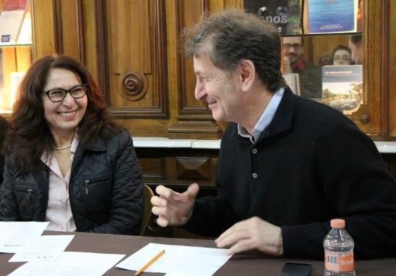 De izquierda a derecha: Susana Pérez Medina (CINVESTAV-IPN, Mérida), Andrés Borthagaray (Universidad de Buenos Aires).