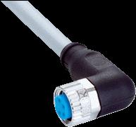 apantallar, 2 m Cabezal A: Conector hembra, M8, 4 polos, recto, Con codificación A Cable: Cable sensor/actuador, PVC, sin