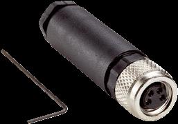 apantallar, 2 m Cabezal A: Conector hembra, M12, 4 polos, acodado, Con codificación A Cable: Cable sensor/actuador, PVC, sin
