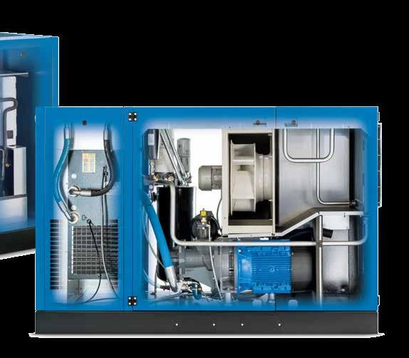 Filtrado de entrada de aire y separación de aceite de alta eficiencia El aire fresco se extrae del extremo frío (8) del compresor, mejorando la eficiencia