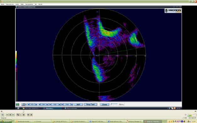 medida de salinidad, oxigeno, clorofila, temperatura ) Imagen sonar del Vehículo Autónomo Submarino
