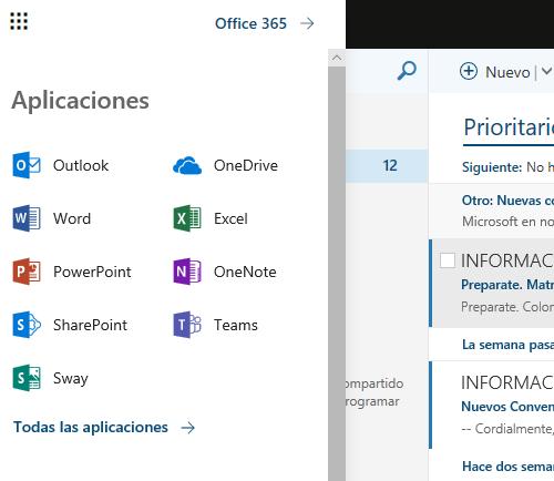 Figura 7. Aplicaciones online de Office365. 4.