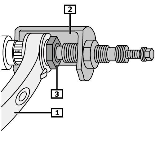 Soltar la tuerca de la palanca de la columna de dirección. (3) Separar la palanca de direccionamiento del engranaje de la dirección con un extractor.