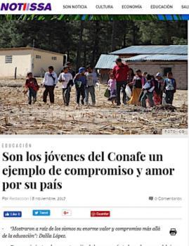 Son los jóvenes del Conafe un ejemplo de compromiso y amor por su país CHIHUAHUA (8/nov/2017).