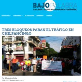 Tres bloqueos para el tráfico en Chilpancingo GUERRERO (8/nov/2017).