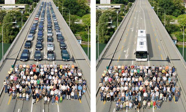 La promoción del transporte colectivo es un elemento fijo de la política de transporte