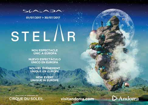 Scalada: Stelar By Cirque du Soleil 01/07 > 30/07 Aquest estiu tornes a tenir una cita amb el Cirque du Soleil. Scalada: STELAR serà el cinquè i darrer espectacle de l edició Scalada Andorra.