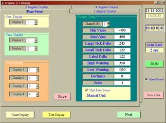 Indicador analógico (Angular Display) - Seleccione dentro del menú Monitor en la barra del menú Angular Display, se abre un cuadro de diálogo Angular Display.