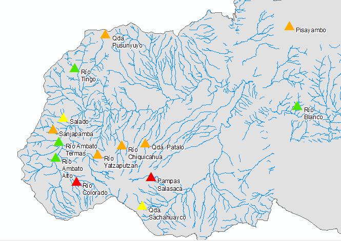 Buena, 3 sitios presentan calidad de agua Regular (21%) y 2 sitios presentan calidad Mala (14%). Estos resultados muestran la gran diferencia que hay entre los diferentes sitios caracterizados.