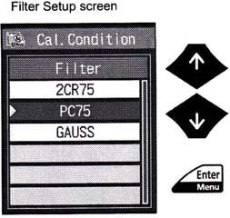 Filter con las teclas y presione la tecla EN- TER/MENU.