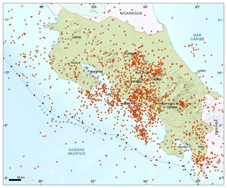 Introducción Durante el año 2010 la Red Sismológica Nacional (RSN) ubicó alrededor de 3000 sismos dentro del territorio nacional (Fig.