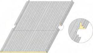 Paneles cubierta Solape transversal entre paneles de cubierta con tapajuntas (concebido para aguas de longitud considerable, donde el tamaño máximo de panel resulta insuficiente) Cuando oportunamente