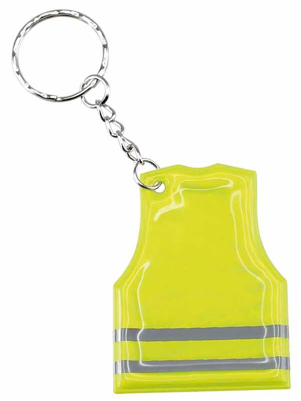 CÓD: K40 Llavero de PVC Reflectante con forma de Casaca de Seguridad. Tamaño: 4.