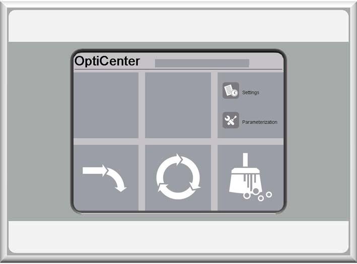 Manejo con panel táctil Panel táctil / panel de control El panel de control táctil permite manejar y controlar el sistema OptiCenter.