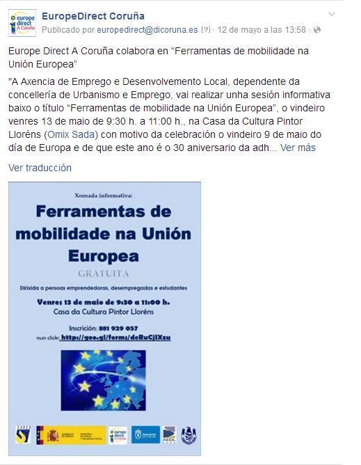 FERRAMENTAS DE MOBILIDADE NA UNIÓN EUROPEA 7.3 Difusión en Redes Sociales. 7.3.1.