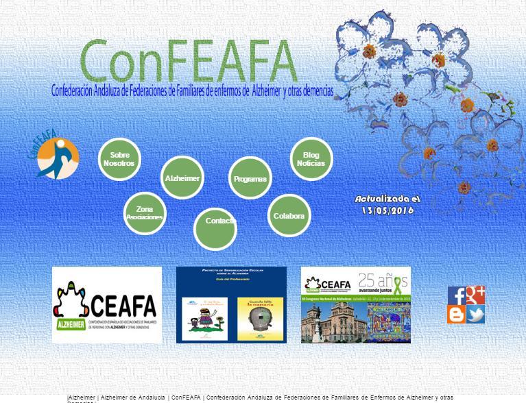 Comunicación En el año 2016 se ha mantenido la web de la entidad www.confeafa.org Hemos abierto una cuenta en Twitter: @ ConFEAFA y en Facebook: ConFEAFA.