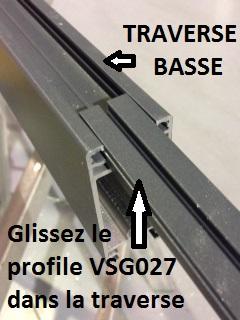Deslice la barra ranurada VSG027 dentro de la ranura de