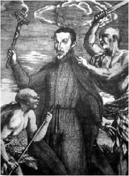 El asesinato del Padre San Vitores en 1672 por Mata'pang. Diego Luis de San Vitores S.J.