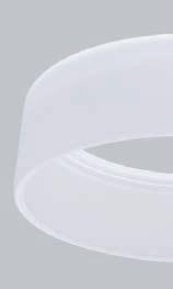 Vidrio mate interior/claro exterior + aro metálico Verre mat intérieur-clair exterieur + anneau