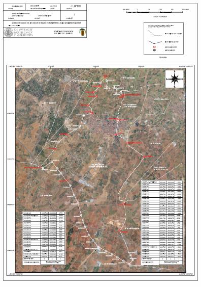 El plano realizado para el deslinde del término municipal de Moncada se dibuja a escala 1/15000, y se utiliza como cartografía base el mosaico de ortofotos del Instituto Cartográfico Valenciano (ICV).