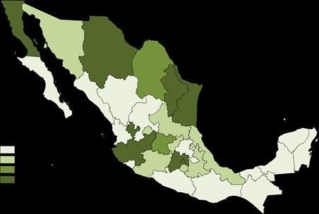 (11.2 por ciento) fueron las entidades que captaron un mayor flujo acumulado de IED, mientras que en el centro norte y en el sur, Jalisco (5.9 por ciento) y Veracruz (1.