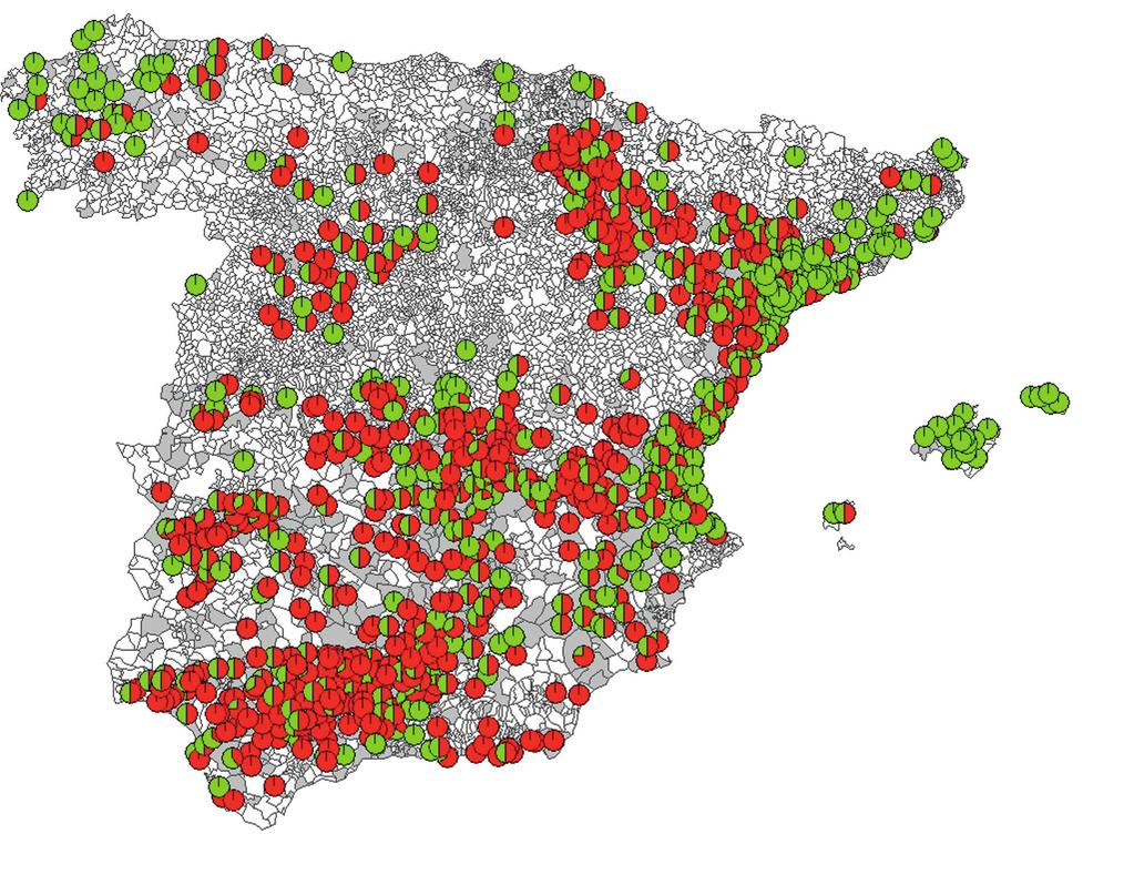 Distribución sectorial del cooperativismo en las CCAA Ganadería Hortofrutícola