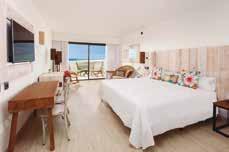 HABITACIONES Beach House Junior Suite equipadas con muebles de madera orgánica y decorada con toques de Desigual Living.
