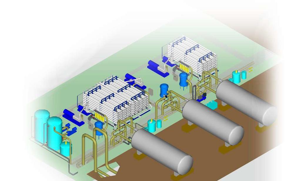 PLANTA DESALADORA La instalación se ha diseñado para una capacidad de producción de 16.000 m 3 /día de agua desalada, mediante tres líneas de 5.
