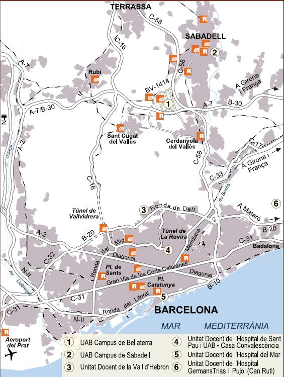 Contexto territorial: 260 ha Cerdanyola del Vallès a 15km de BCN, 8 de Sabadell, 5 del núcleo urbano, 5 de Sant Cugat, 15 de Terrassa La oferta de transporte disponible Vías de acceso saturadas en