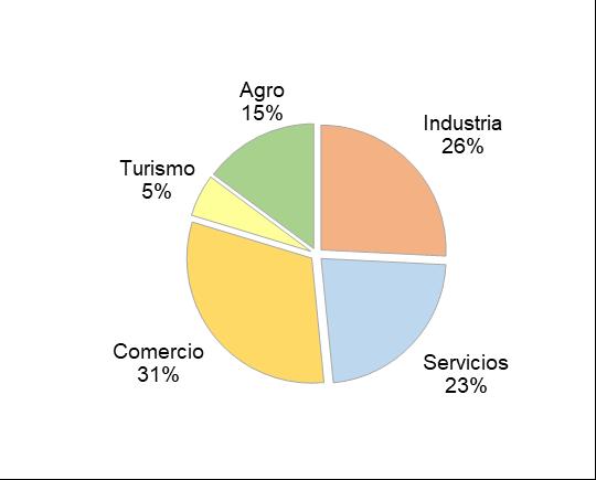 El sector de actividad que presentó los mayores montos de inversión también fue comercio (43% del total), seguido por servicios y turismo (17% cada uno), industria (15%) y agro (15%).