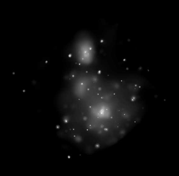 Emisión en Rayos X en M51 Óptico Binarias masivas de rayos X: Material de una estrella normal cae hacia el disco de acreción de su