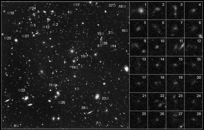 Las galaxias más lejanas detectadas en el óptico Las galaxias aquí marcadas tienen edades