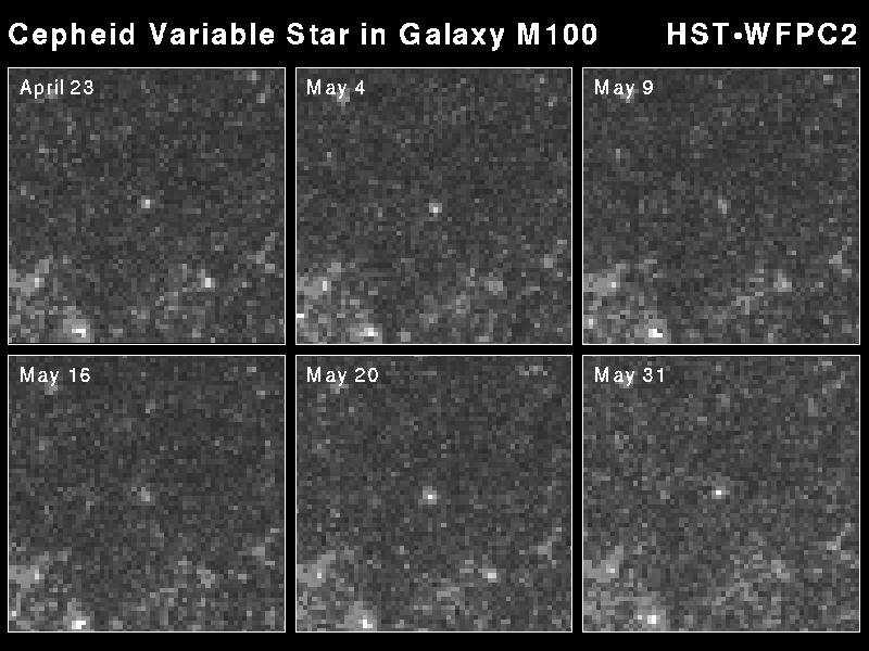 Mpc! Observaciones realizadas con el HST en 1994 de estrellas Cefeidas en M100.