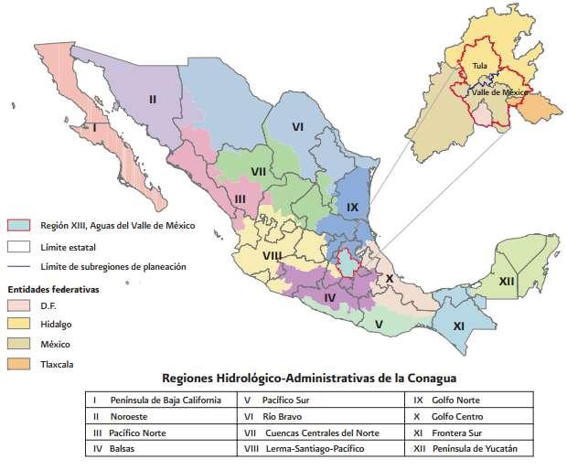 Regiones hidrológico-administrativas del país 2