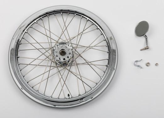 MOTOCICLETA FASE 2: la rueda lantera y el espejo retrovisor