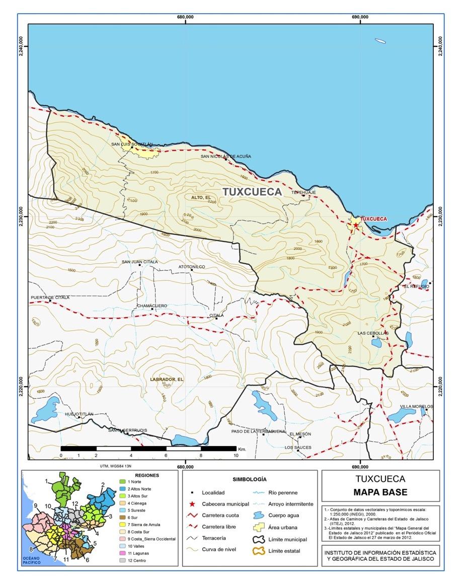 Página 7 Figura 2. Tuxcueca, Jalisco. Mapa base.