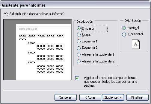 En el cuadro de diálogo aparece la lista de los campos numéricos que tenemos en el informe, y las funciones de agregado que se pueden seleccionar para calcular algún total.
