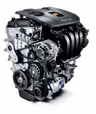 MOTOR DE GASOLINA 2.0 MPI Diseñado con un balance óptimo, el motor de gasolina de Hyundai Elantra ofrece una potencia de 147 hp a 6,200 rpm y un torque de 132 lb-ft a 4,500 rpm.